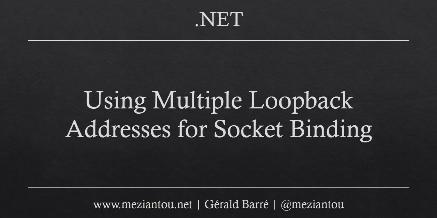 Using Multiple Loopback Addresses for Socket Binding - Meziantou's blog