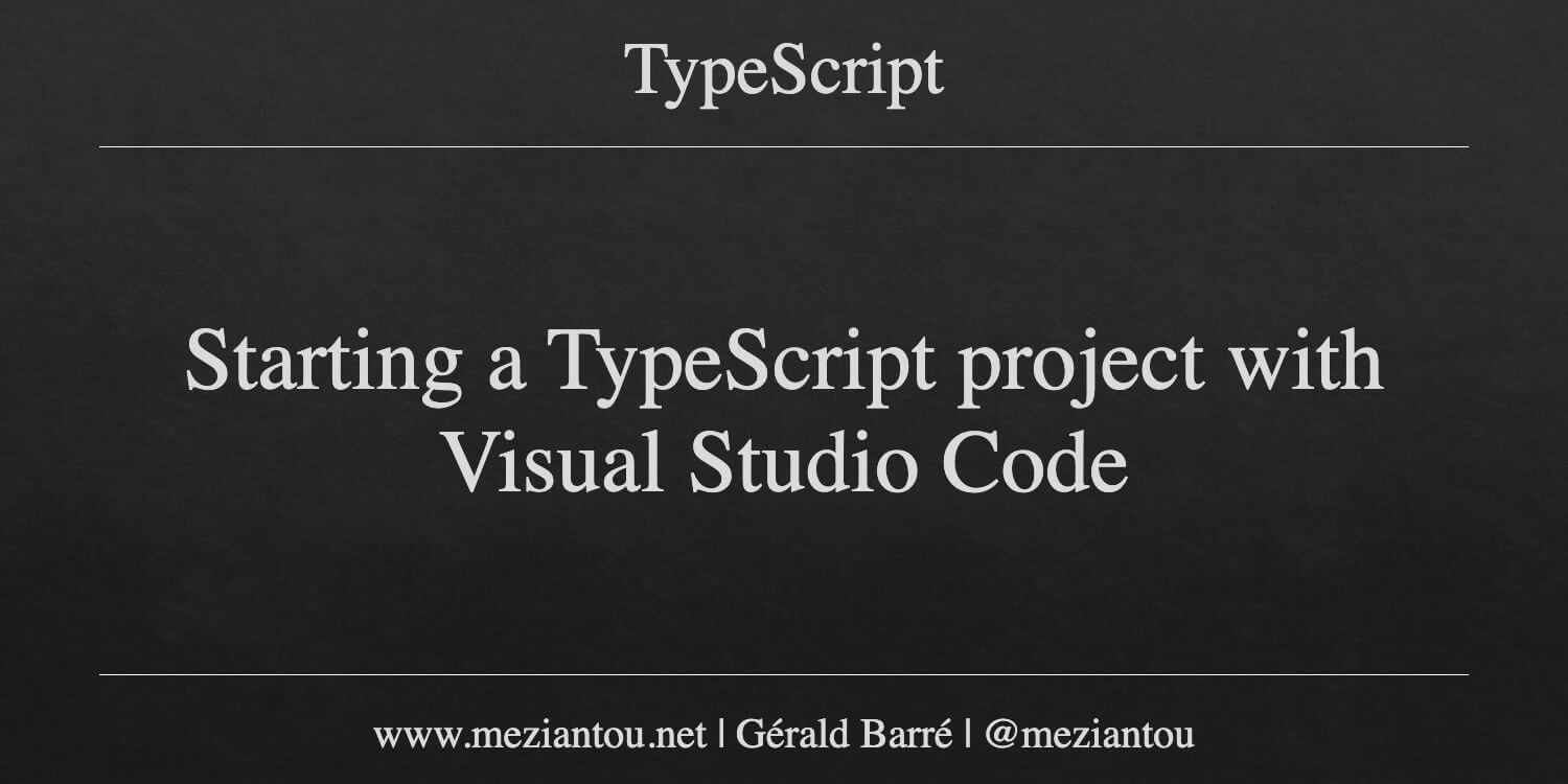 Typescript Visual Editor Starting a TypeScript project with Visual Studio Code - Meziantou's blog