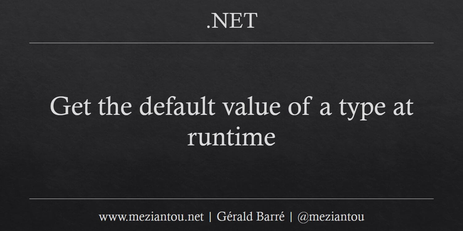default value of type c#