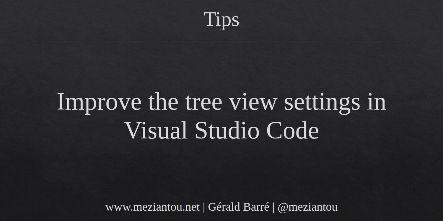 Improve the tree view settings in Visual Studio Code - Meziantou's blog