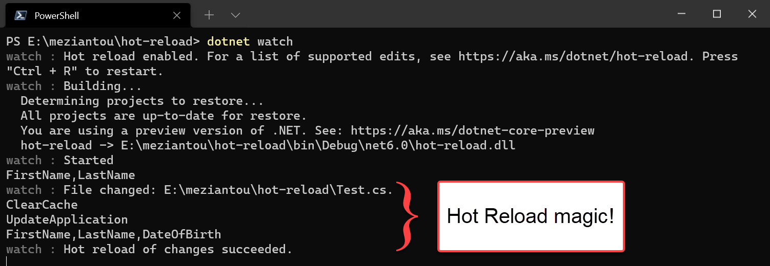 Supporting Hot Reload in your .NET application - Meziantou's blog
