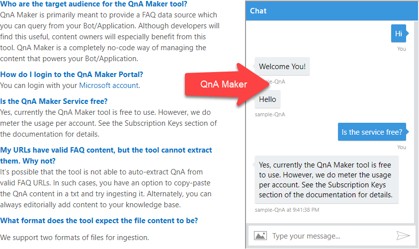 From a FAQ page to a chat bot