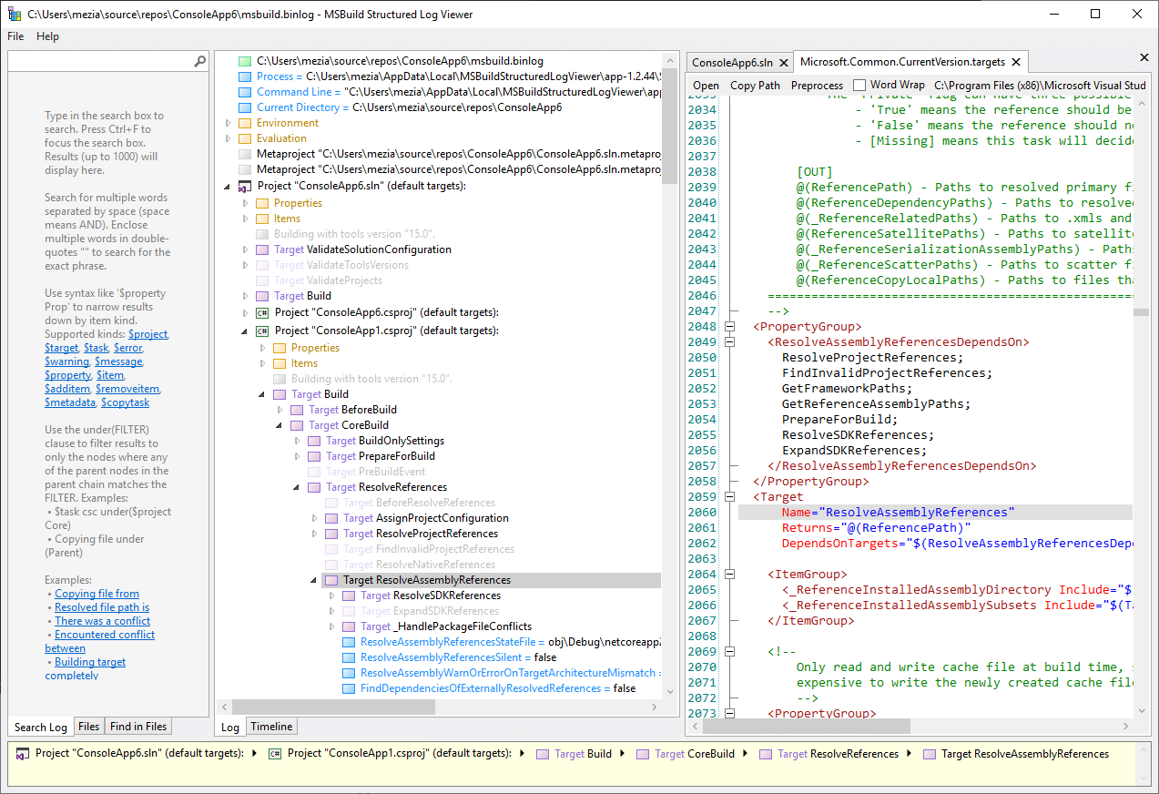 MSBuild Binary and Structured Log Viewer