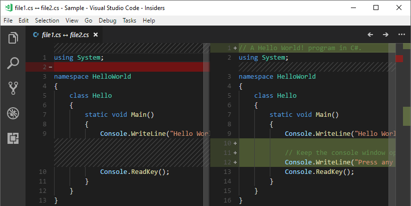 Comparing files using Visual Studio Code - Meziantou's blog