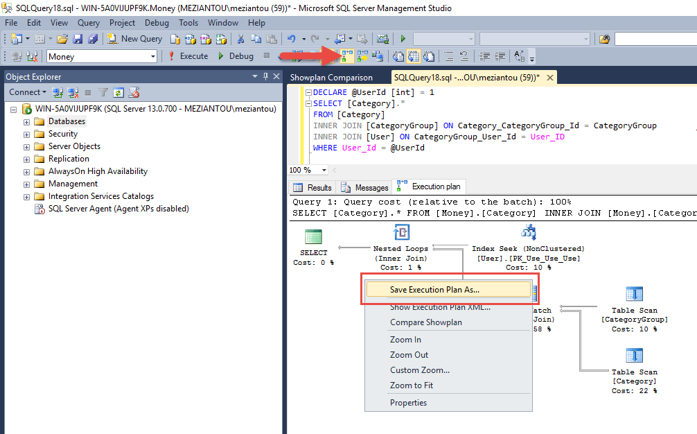 Comparing execution plans with SQL Server 2016 - Meziantou's blog