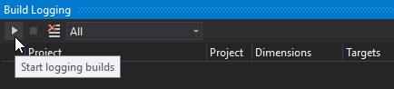 Start logging builds in Visual Studio