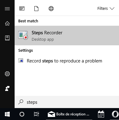 Start Problem Steps Recorder from the Start Menu