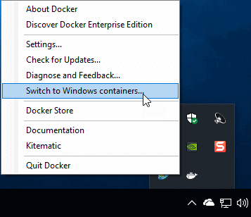 Switch to Windows containers