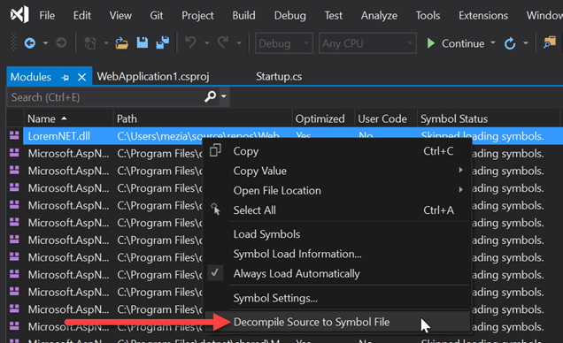 Debugging a .NET assembly without the source code with Visual Studio ...